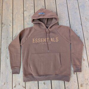 Fear of God Essentials Hoodie Brown / Tan FOG Pullover Sweatshirt M